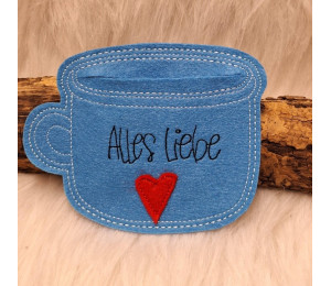 Stickserie - Tasse mit Schlitz 10 Motive plus Blanko